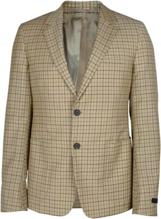 Prada Wool - Heren - Blazers - Beige - M - Wol - Jassen