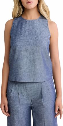 Nic+Zoe Chambray Mix Stevie Tank Top In Indigo Mix