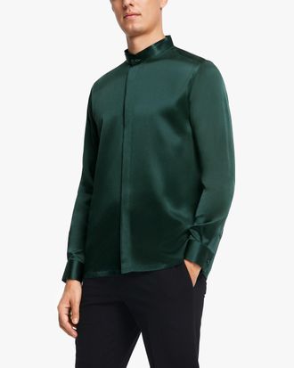 LilySilk Classic Concealed Placket Silk Shirt for Men