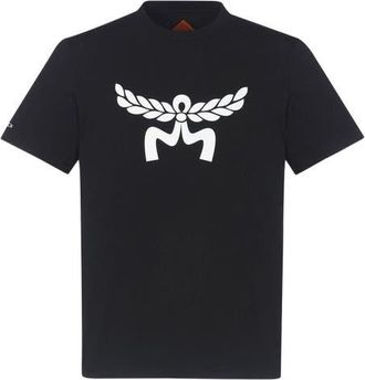 MCM Laurel Logo Print T-Shirt in Organic Cotton in Black at Nordstrom, Size Medium