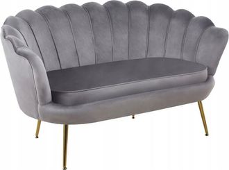 OEM Sof&aacute; De Sal&oacute;n De Dos Plazas, Terciopelo Gris, Tapizado, Furnitex Art D&eacute;co