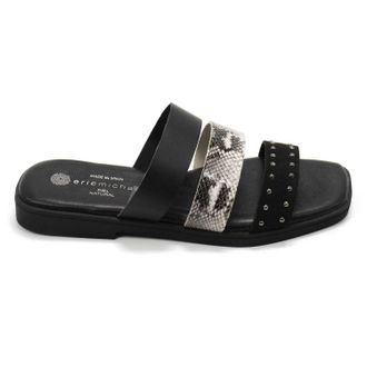 Eric Michael Womens Demi Three Strap Slide Sandals In Black