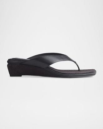 Rag & Bone Jo Jute and Leather Thong Wedge Sandals