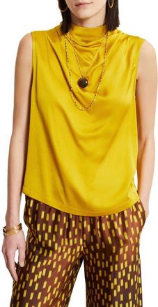 ottod'Ame Draped Satin Sleeveless Top in Yellow at Nordstrom, Size 46 It