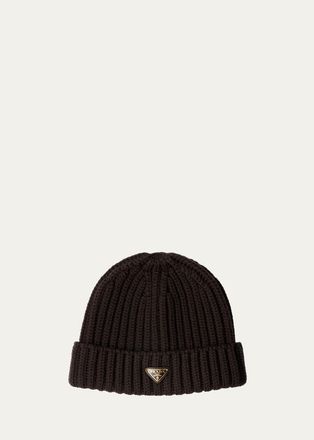 Prada Knitted Virgin Wool Beanie
