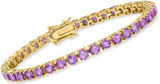 Ross-Simons Amethyst Tennis Bracelet in 18kt Gold Over Sterling