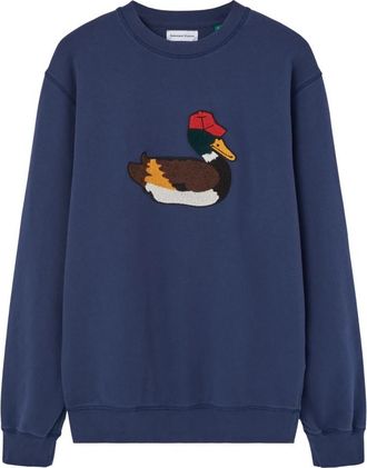 Edmmond Studios Navy Klassieke Duck Hunt Sweater - Heren - Sweatshirts - Blauw - L - Katoen - Hoodies & sweatvesten