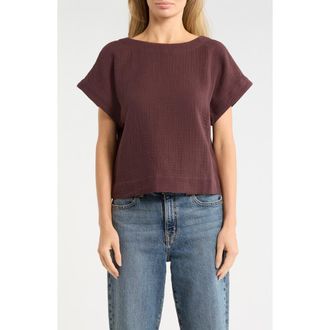 Madewell Cotton Gauze Top in Chocolate Raisin at Nordstrom Rack, Size X-Small