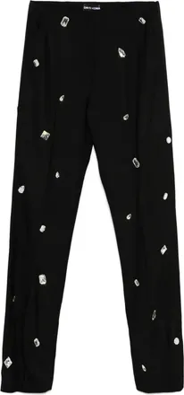 DAVID KOMA Pantaloni con cristalli - Nero