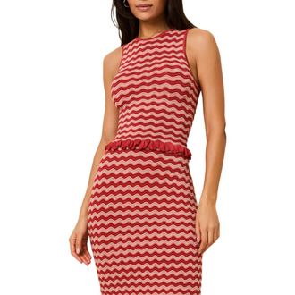 Solid & Striped The Diana Wavy Stripe Sleeveless Top in Rooftop Red at Nordstrom, Size X-Small