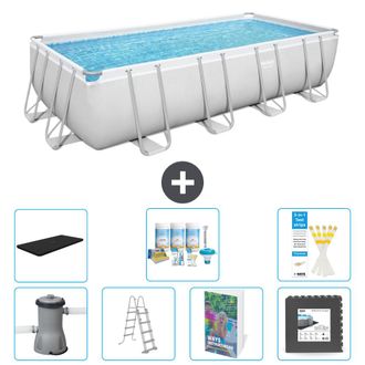 Bestway Piscina Bestway Power Steel Rectangular - 488x244x122 Cm - 8-piezas S581
