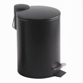 Trade Shop Trade Shop - Pattumiera Acciaio A Pedale 3 Lt Bidone Cestino Spazzatura Bagno Casa Nero 87453