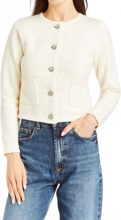 Drew Marielle Embellished Cardigan In Ivory