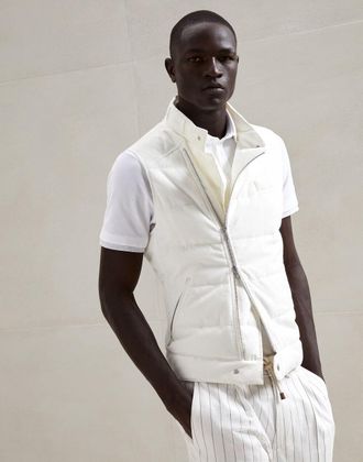 Brunello Cucinelli Bicolor Cotton Full-Length Mens Jacket