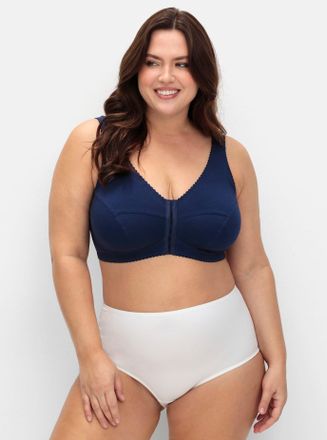 Sheego B&uuml;gelloser BH SHEEGO, Damen, Gr. 11,5, Cup E, blau (marine), 90% Baumwolle, 6% Elasthan, 4% Polyamid, BHs B&uuml;gelloser BH