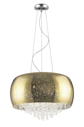 Netlighting Luna 5 Light Gold Crystal Pendant Ceiling Light