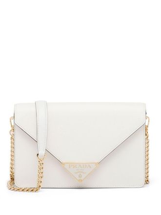 Prada Triangle logo-plaque crossbody bag - White