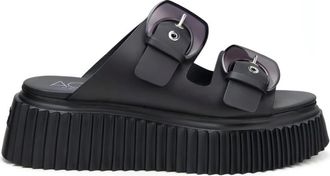 AGL Slippers - Dames - Sandalen - Zwart - 41 EU - Leer - Schoenen