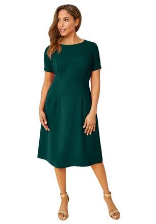 Jessica London Fit & Flare Dress in Emerald Green at Nordstrom, Size 28