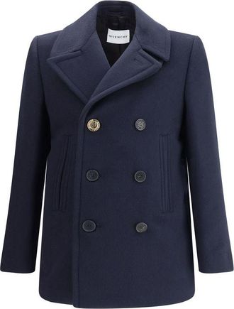 Givenchy Mens Doublebreasted Button Coat - Dark Blue Wool - Size EU 52 (Mens)