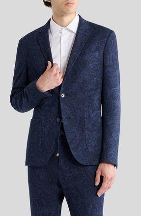 Etro Roma Paisley Jersey Sport Coat in Printed Blue Base at Nordstrom, Size 48 - R