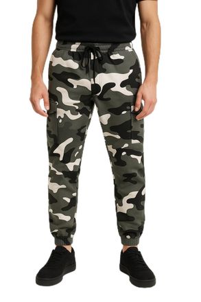 Generic Mens Camouflage Cargo Joggers Elasticated Hem with Pockets | Elastic Waist Drawstring | Casual Jogging Bottoms Street Wear S-3XL - 2200 (UK, Alpha, L,