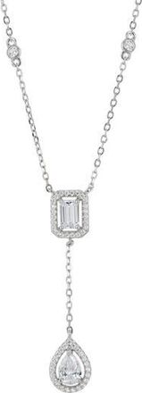 Savvy Cie Jewels Mixed Cut Cubic Zirconia Y-Necklace in White at Nordstrom Rack