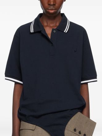 pushBUTTON cotton polo top - Blue
