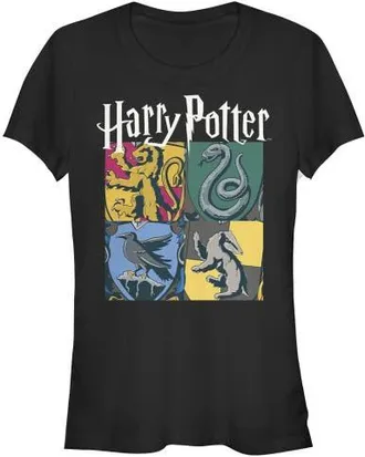 Harry Potter Juniors Harry Potter Hogwarts Houses Vintage Collage Graphic Tee in Black at Nordstrom, Size Xx-Large