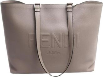 Fendi Pre-owned Leren Tote Bag - Dames - Vintage Shopper - Grijs - ONE Size - Leer - Vintage