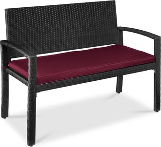 Best Choice Products 2-Person Outdoor Wicker Bench Garden Patio Porch Furniture w/ 700lb Capacity, Cushion