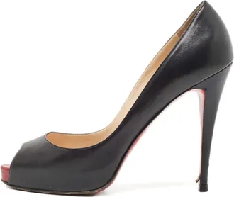 Christian Louboutin Pumps a punta aperta in pelle 130mm - Nero