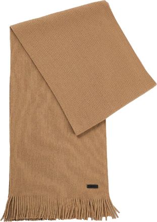 HUGO BOSS Albas Logo Virgin Wool Sjaal (Beige)