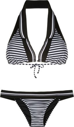 Amir Slama striped halterneck bikini - women - Polyamide/Elastane - PP - Black