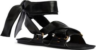 Khaite Boden Ankle Tie Sandal in Black at Nordstrom, Size 7.5Us