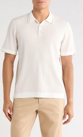 Rag & Bone Harvey Rib Polo Sweater in Chalk at Nordstrom, Size Xx-Large