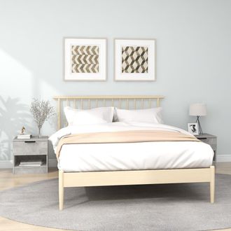 vidaXL Vidaxl - Mesita De Noche 2 Uds Madera Contrachapada Gris Hormig&oacute;n