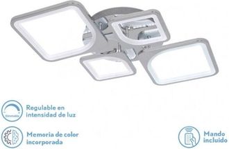 Fabrilamp Plafon 86w 3000-4000-6500k Cromo Elara 9x76x46 Cm 11610Lm Regulable, Memoria y C Remoto marca FABRILAMP