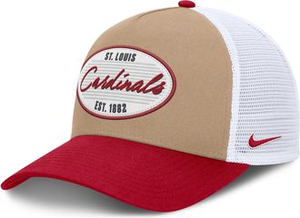 Nike St. Louis Cardinals Rise Nike Mens MLB A-Frame Trucker Adjustable Hat in Brown | NB1F0JOTSCN-G3T