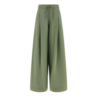 Dries Van Noten Hadium M&eacute;lange Gauze Cotton Trousers - female - Dries Van Noten - Sweatpants - Green - XS - Trousers