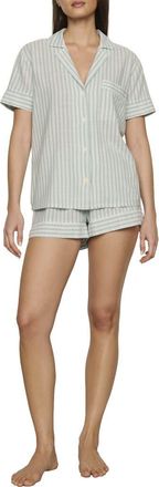 Eberjey Nautico Stripe Short Sleeve Shirt & Shorts Pajamas in Regatta Stripe Seagr at Nordstrom, Size X-Large