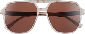 DIFF Eyewear 59mm Landon Aviator Sunglasses in Latte Tortoise Brown at Nordstrom Rack