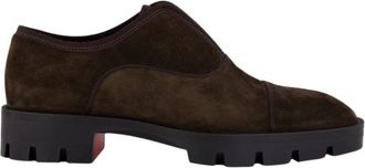 Christian Louboutin Cafe Alpha Lion Crosta - Heren - Nette schoenen - Bruin - 45 EU - Leer - Schoenen