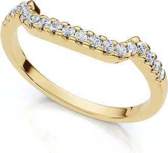 Pompeii3 Diamond Insert Wedding Guard Band 14k Gold or Palatinum Lab Grown EF/VS