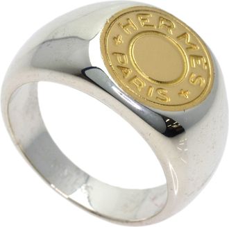 Herm&egrave;s Yellow Gold (18K) Silver Band Ring (Pre-Owned)