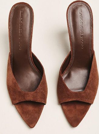 Black Suede Studio Brea 80 Open-Toe Heels