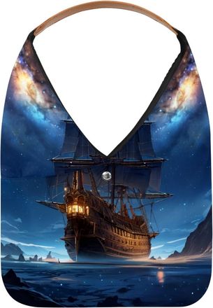 Generic Ancient Space Ship Reusable Lightweight Grocery Bags - Foldable Into Compact Pouch, Washable & Sturdy, Multipurpose for Shopping and Travel