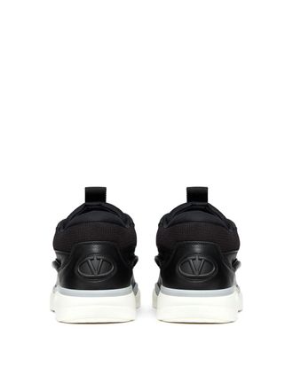 Valentino Garavani Mens Runboot Vlogo Sneakers Black Shoes >