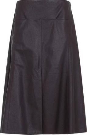 Alaia Slit Rok - Dames - Leren & Su&egrave;de rokken - Paars - XS - Leer - Rokken