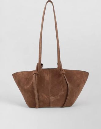 Yuzefi mochi suede shoulder bag long handles